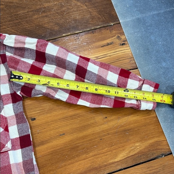 Zara Kids Red and White Plaid Button Down Flannel 100% Cotton Shirt Size 13 14 - Picture 6 of 9